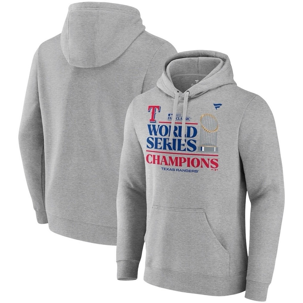 *NWT*‎ Men 4XL Fanatics 2023 World Series MLB Champion Texas Rangers Gray Hoodie